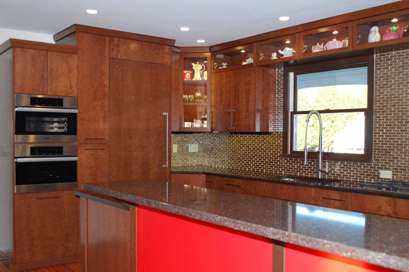 Modern Cherry Cabinets for a Clinton, NJ Couple Who Like to Cook
